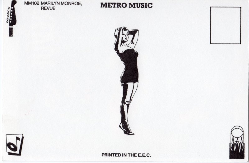 MARILYN MONROE POST CARD METRO MUSIC