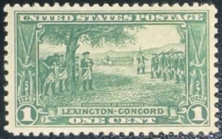 Scott #617 1925 1¢ Lexington-Concord Washington at Cambridge MNH OG