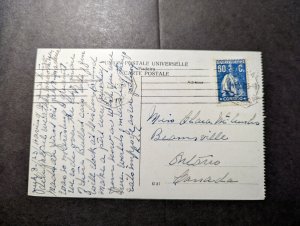 1923 Portugal Postcard Cover to Beamsville Ontario Canada