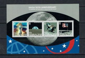 Gibraltar: 2008, 50th Anniversary of NASA, (Space Agency) M/Sheet