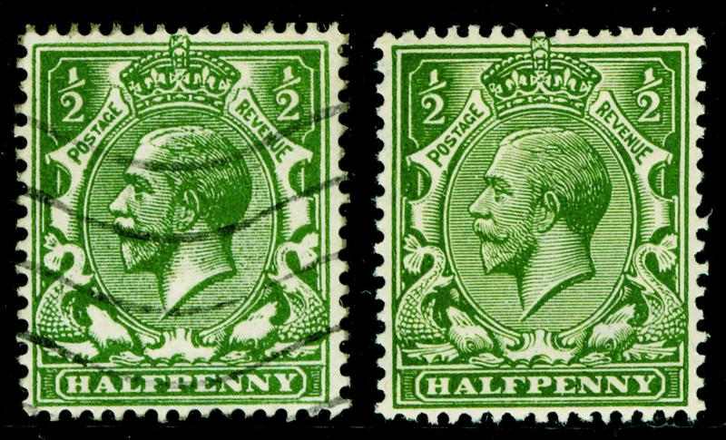 SG351 SPEC N14(-), ½d green, FINE USED. EXCESSIVE PLATE WEAR. 