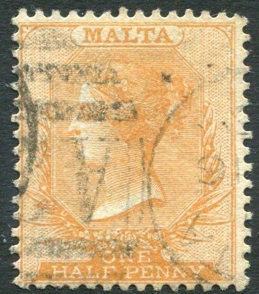 MALTA-1882-84 ½d Orange-Yellow Sg 18 GOOD USED V22378