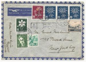 Switzerland Scott #B159 #B160 #B161 #B158 #C28 #228 Air Mail Cover to USA 1946