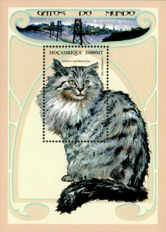 Mozambique 2000 - Cats of the World Ragdoll - Souvenir Sheet - Scott 1347 - MNH