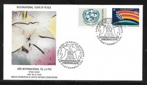 UN Vienna 64-65 Peace Year WFUNA Cachet FDC First Day Cover