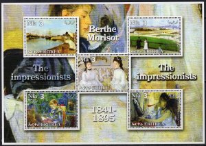 Eritrea 2002 BERTHE MORISOT THE IMPRESSIONISTS PAINTINGS Sheetlet (5) MNH