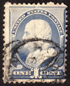 1887, US 1c, Franklin, Used, Sc 212