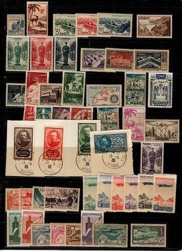 French Morocco Collection of Mint NH sets and 1 used set (Catalog Value $166.95)