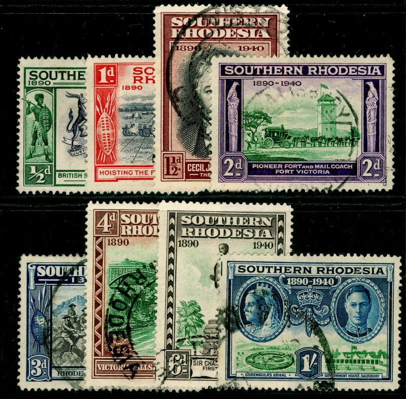 SOUTHERN RHODESIA SG53-60, COMPLETE SET, FINE USED. Cat £13.