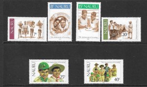 NAURU SG256/61 1982 BOY SCOUTS MNH