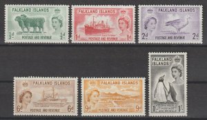 FALKLAND ISLANDS 1955/7 SG 187/92 MNH Cat £45