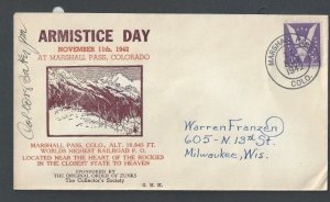 1942 Marshall Pass CO Armistice Day Celebration Worlds Highest RR In Rockies