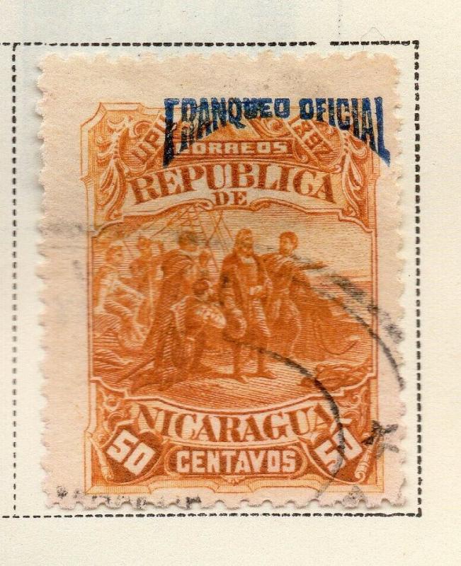 Nicaragua 1892 Early Issue Fine Used 50c. Official Optd 323711