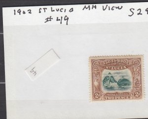 J39840, JL Stamps 1903 st lucia set of 1 mh #49 pitons