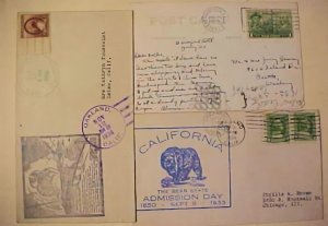 US CALIFRONIA PICTORIAL EVENTS 1933/1937 3 DIFF
