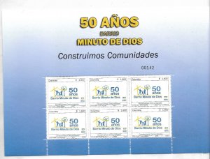 COLOMBIA 2007 NEIGHBORHOOD MINUTO DE DIOS 50 YEARS MINISHEET MINT NEVER HINGED