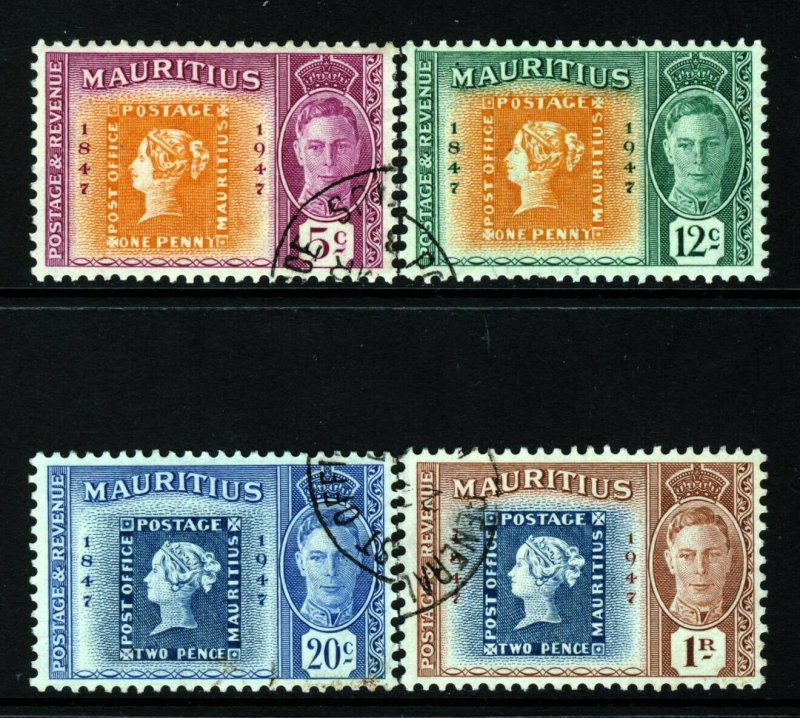 MAURITIUS 1948 Colonial Postage Stamp Centenary Set SG 266 to SG 269 VFU