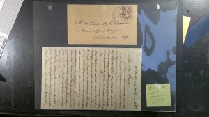 USA 1851-1857 Scott# 10 ON COVER W/Letter Unique Item See Photos