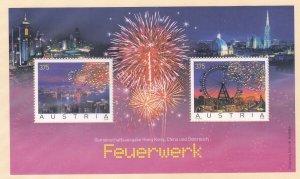 Austria 2060 MNH 2006 FIREWORKS Souvenir Sheet of 2 Scv 20.00