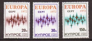 Cyprus   #380-382   MNH   1972    Europa    sparkles