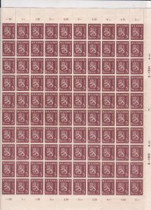 Finland 5 Pennia M.N.Hinged Stamps Sheet-some creasing+will post folded Rf 28255