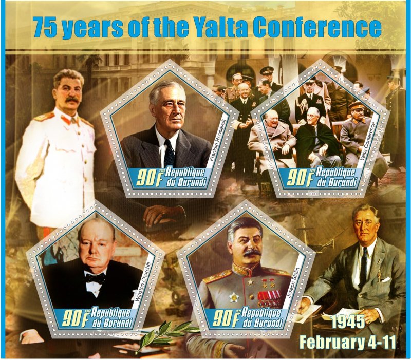 Stamps. Famous people. Yalta Conference 2020 year 1+1 sheets perforated