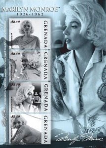 Grenada 2008 - Marilyn Monroe - Sheet Of 4 Perforated stamps - Scott #3716 - MNH