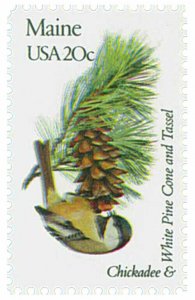 1982 20c State Birds & Flowers, Maine, White Pine Cone Tassel Scott 1971 Mint NH