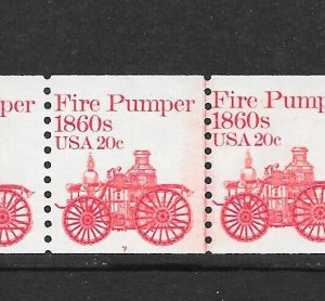 SCARCE PNC5 Scott #1908--Plate #7, 20c Fire Pumper, F-VF MNH Cat $140.00