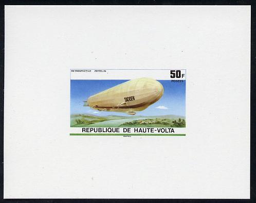 Upper Volta 1976 Zeppelin Airships 50f imperf deluxe proo...