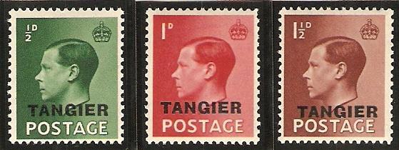  Great Britain Tangier 1936 Scott 511-513 Surcharged MH 