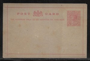 Victoria Postal Stationery Post Card H&G 4 Unused