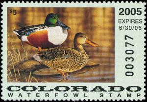 COLORADO #16 2005 STATE DUCK NORTHERN SHOVELER  by Jeffrey Klinefelter