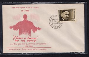 India #486  (1969 Dr. Martin Luther King issue) unaddressed FDC