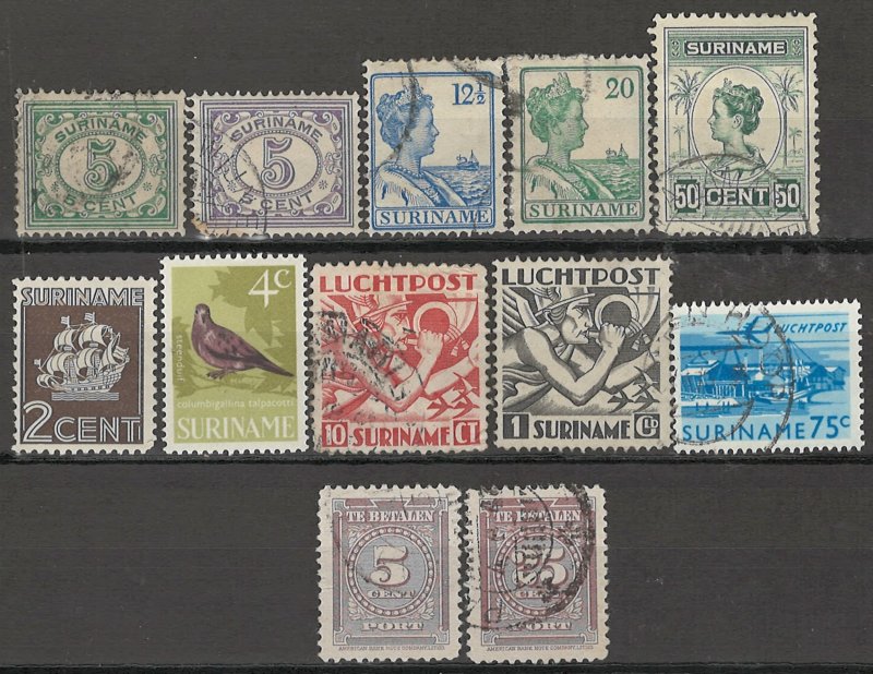 COLLECTION LOT OF #1764 SURINAM  12 STAMPS 1913+