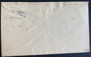1929 Bloemfontein South Africa First Flight Airmail Cover To Johannesburg