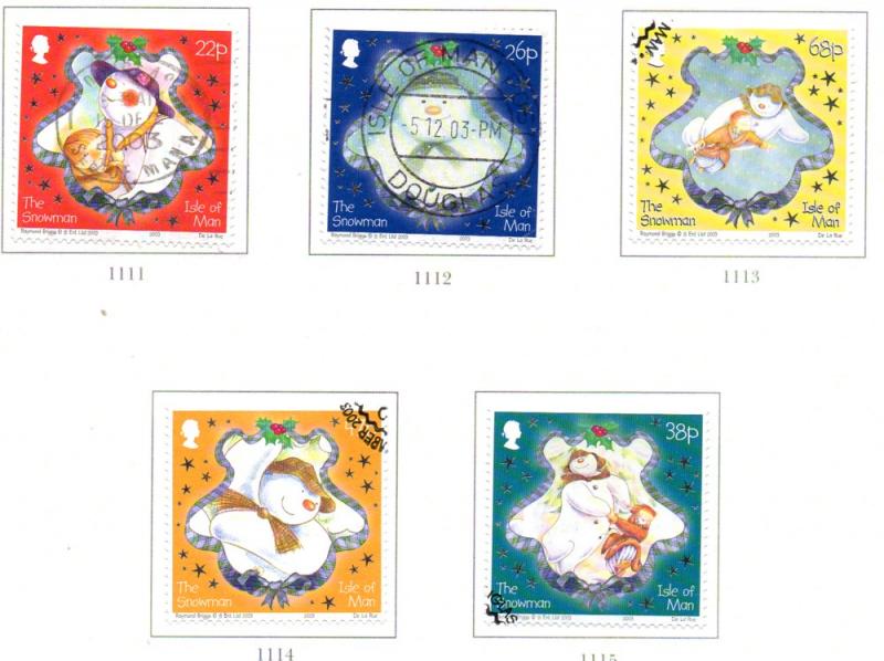 Isle of Man Sc 1008-12 2003 Christmas stamp set used