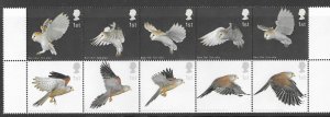 Great Britain # 2096a  Birds of Prey -  block of 10 (1) Mint NH
