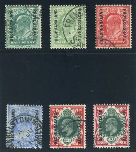 Bechuanaland 1904 KEVII complete set of six very fine used. SG 66-71. Sc 76-80.