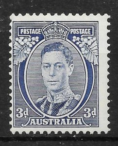 AUSTRALIA SG168 1937 3d BLUE DIE I MTD MINT