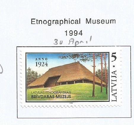 LATVIA - 1994 - Ethnographical Museum - Perf Single Stamp - Mint Lightly Hinged