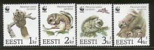 Estonia 1994 WWF Flying Squirrel Wildlife Fauna Animals Sc 270-73 MNH # 165