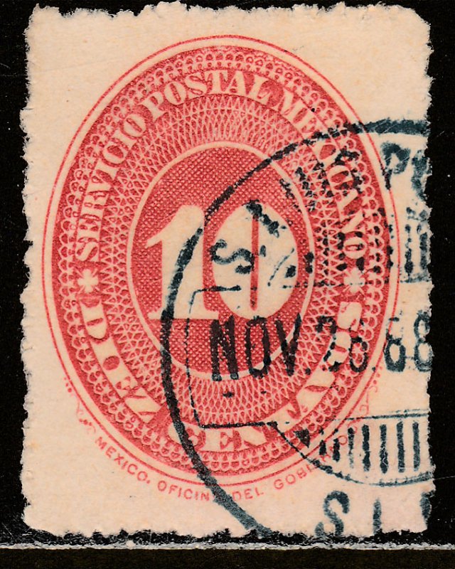 MEXICO 218, 10cts LARGE NUMERAL WATERMARKED, USED. F-VF, (135)