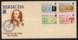 Bermuda 389-392 Stamp on Stamp Pencil FDC