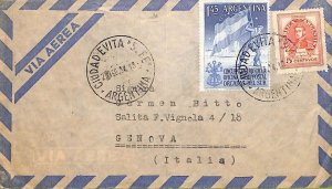 ac6413 - ARGENTINA - POSTAL HISTORY -  COVER to ITALY  from Ciudad Evita 1954