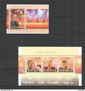 2013 Guinea Music Cinema Johnny Hallyday Kb+Bl ** Stamps St1421