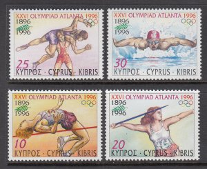 Cyprus 885-888 Summer Olympics MNH VF