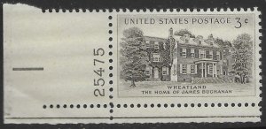 US plate single MNH #1081 Wheatland . 1956