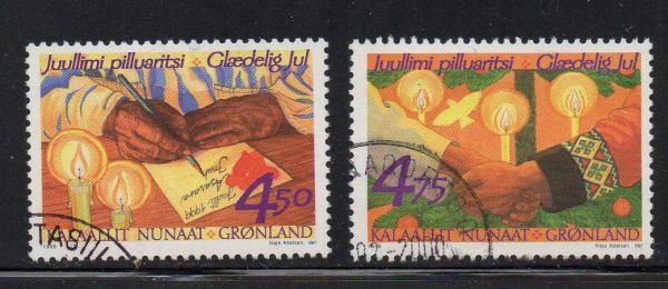 Greenland Sc 355-6 1999 Christmas stamp set used