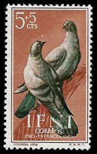 Ifni #B29 Unused LH; 5c+5c Rock Doves (1957)